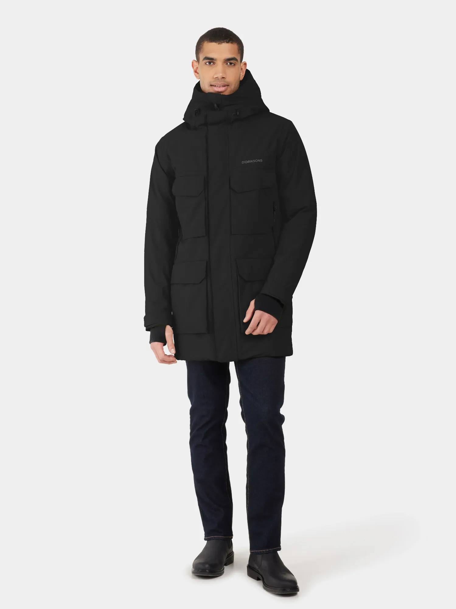 Didriksons Men's Drew 8 Parka - Miesten talvitakki Musta 02