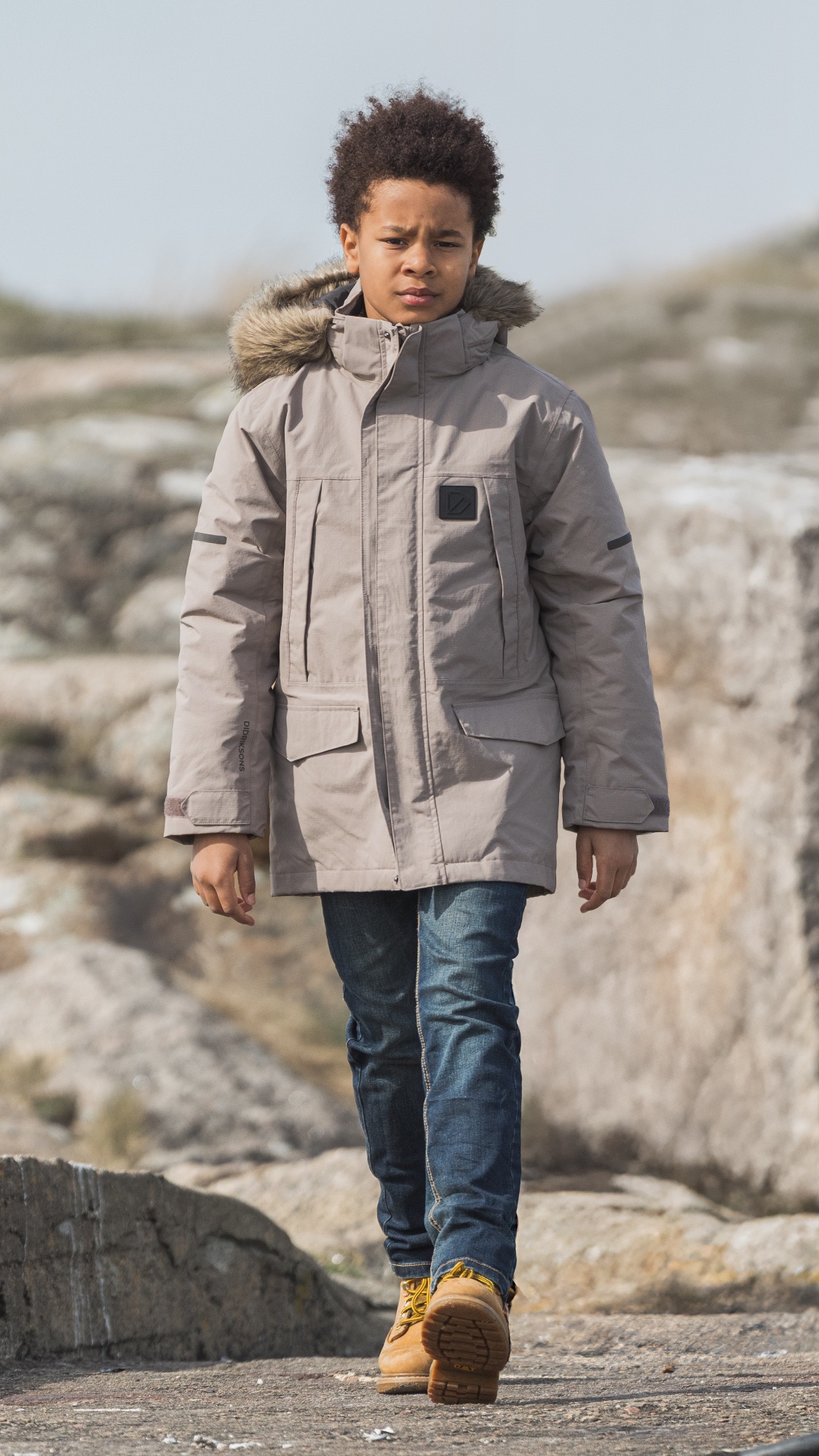 Didriksons Sylvin Kids Parka Ash 22