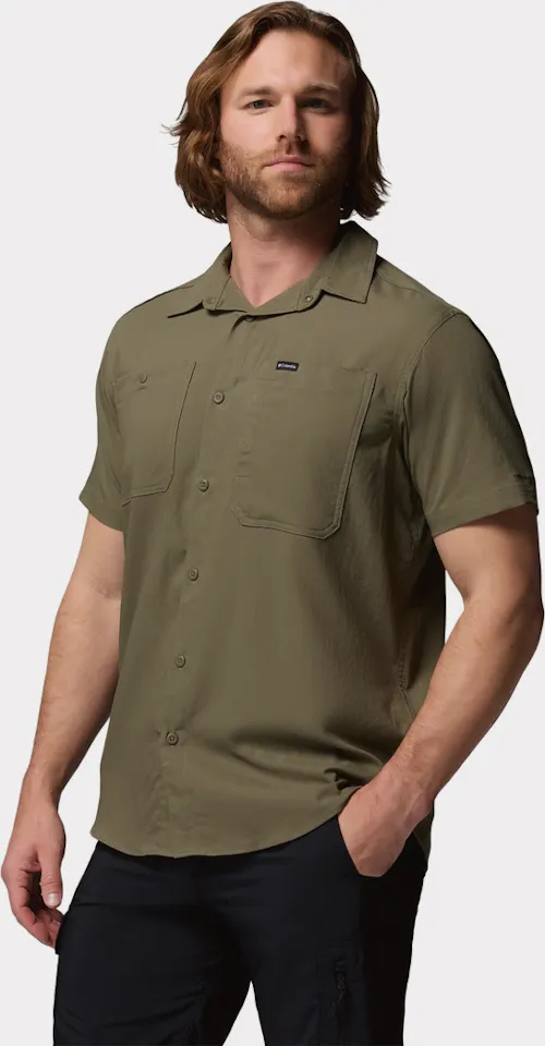 Columbia Men's Silver Ridge Utility II Short Sleeve Shirt Stone Green Heather 01