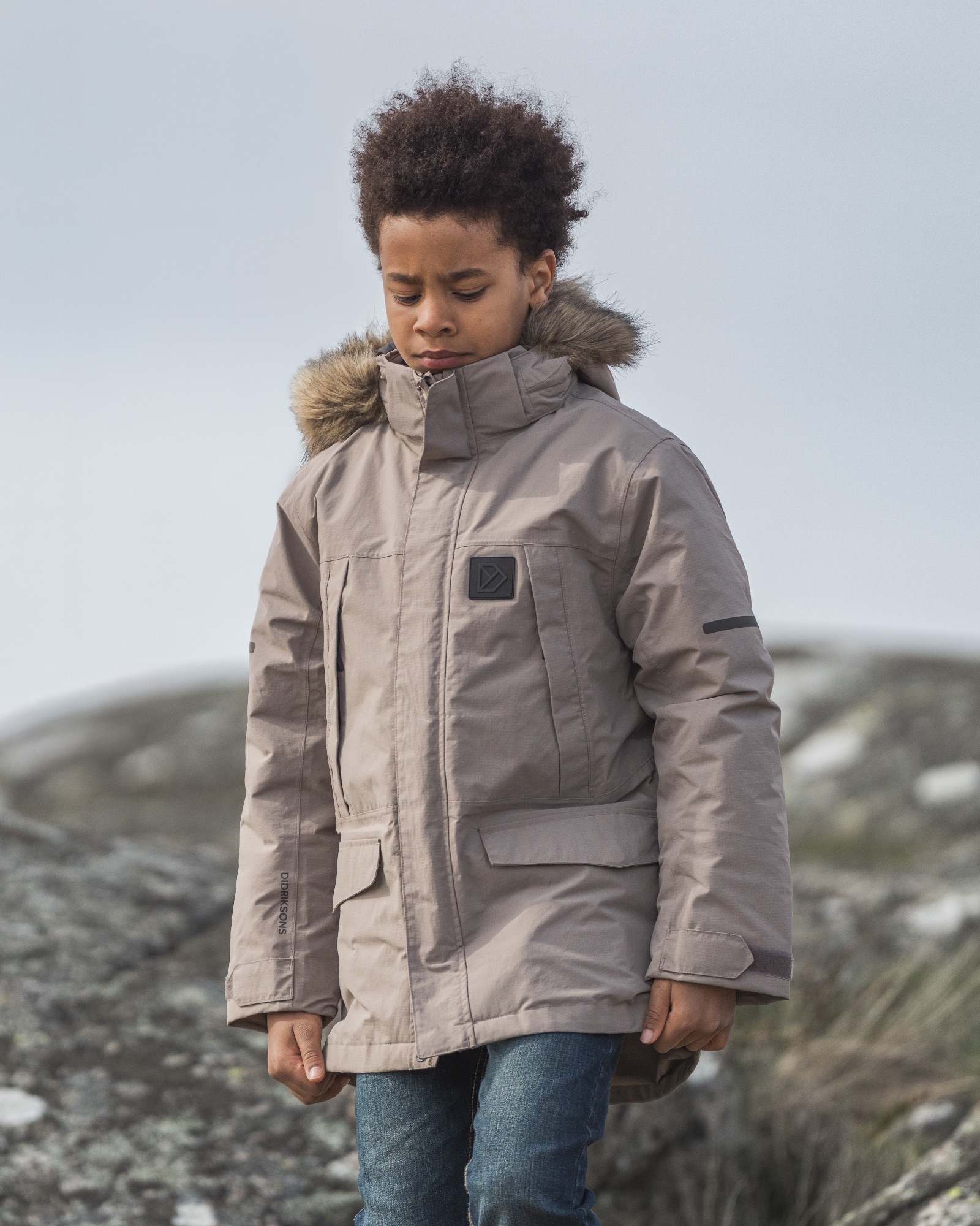 Didriksons Sylvin Kids Parka Ash 19
