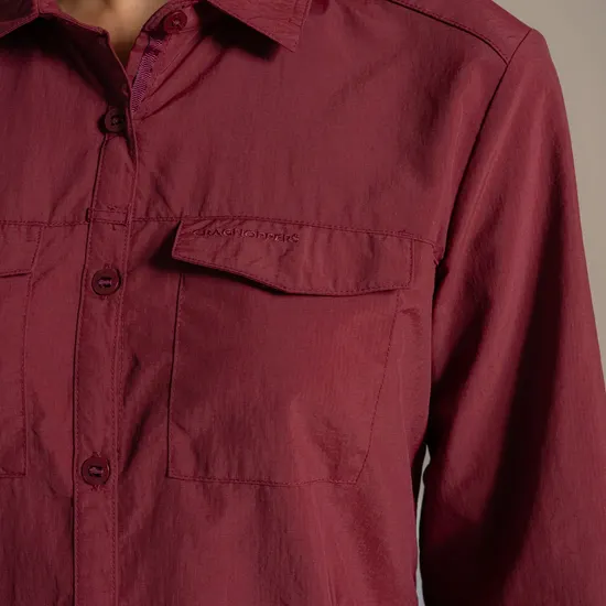 Craghoppers Women's Nosilife Adventure Long Sleeve III Shirt Riad Red 06