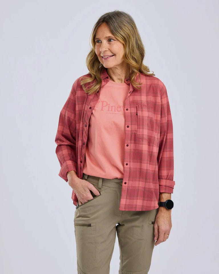 Pinewood Women's Abisko Trek Long Sleeve Shirt Lantana Pink 06
