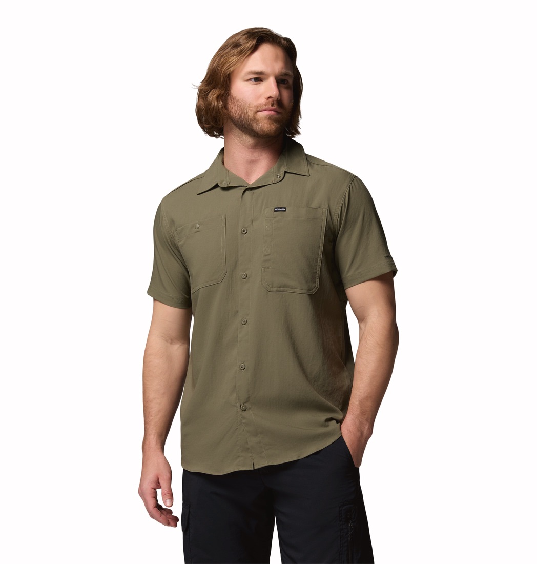 Columbia Men's Silver Ridge Utility II Short Sleeve Shirt Stone Green Heather 06