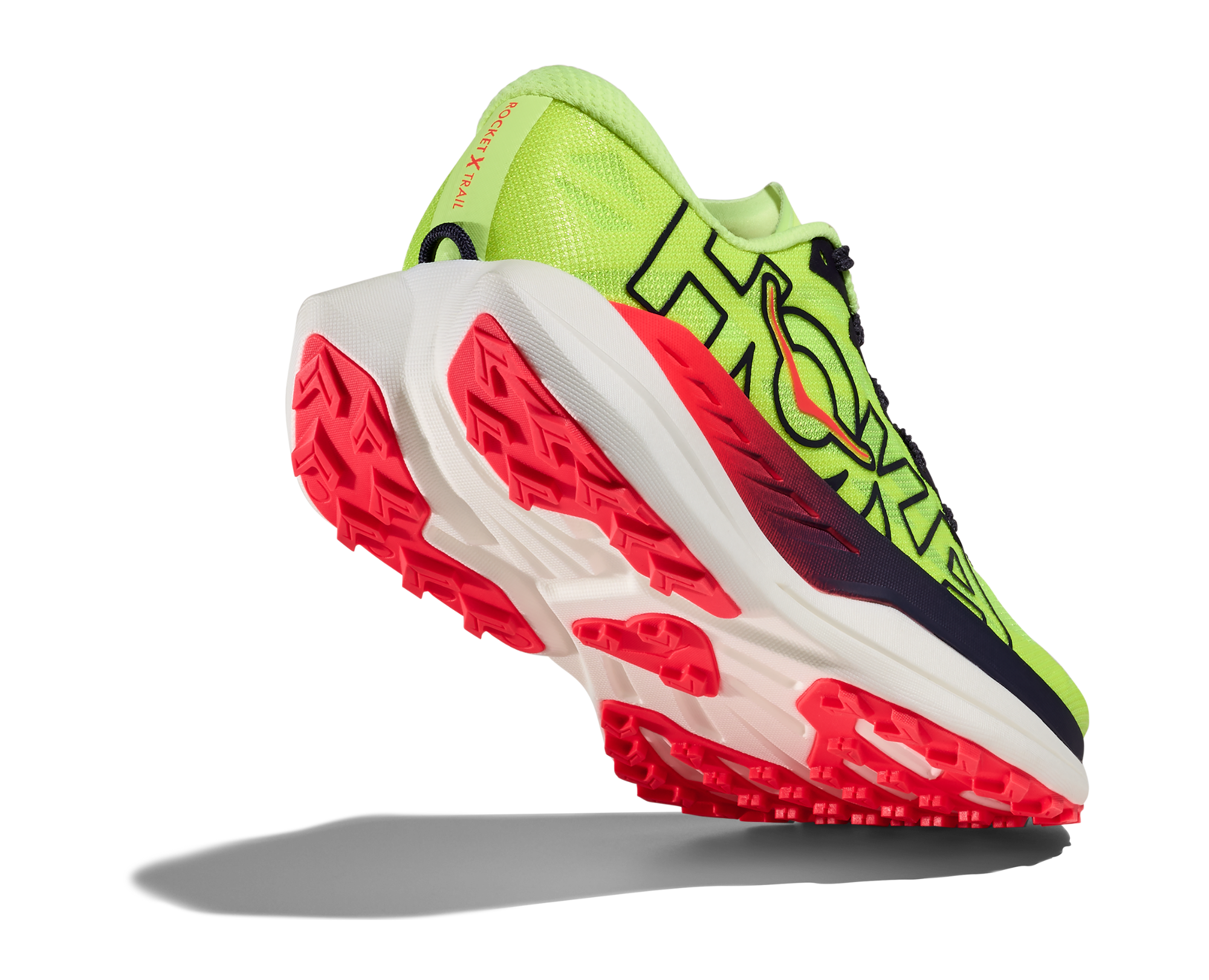 Hoka Women's Rocket X Trail Neon Yuzu / Neon Flame 04
