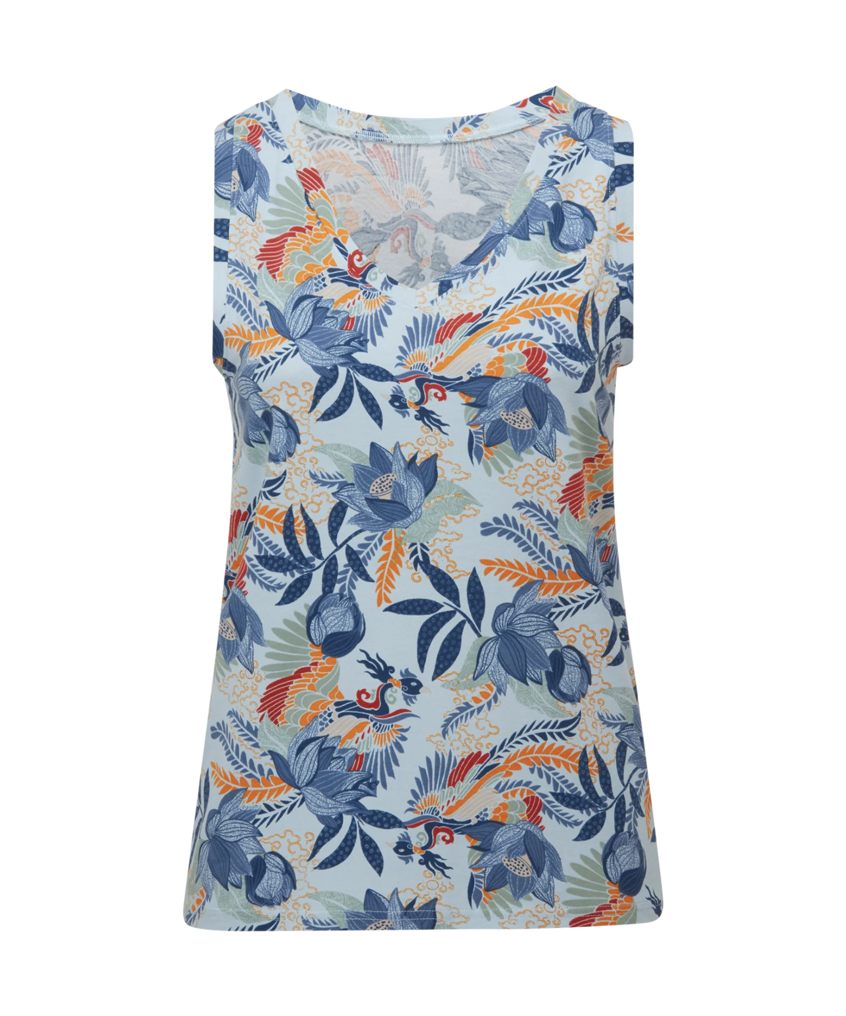 Sherpa Women's Neha V-neck Tank Seaport Blue Peacock 04