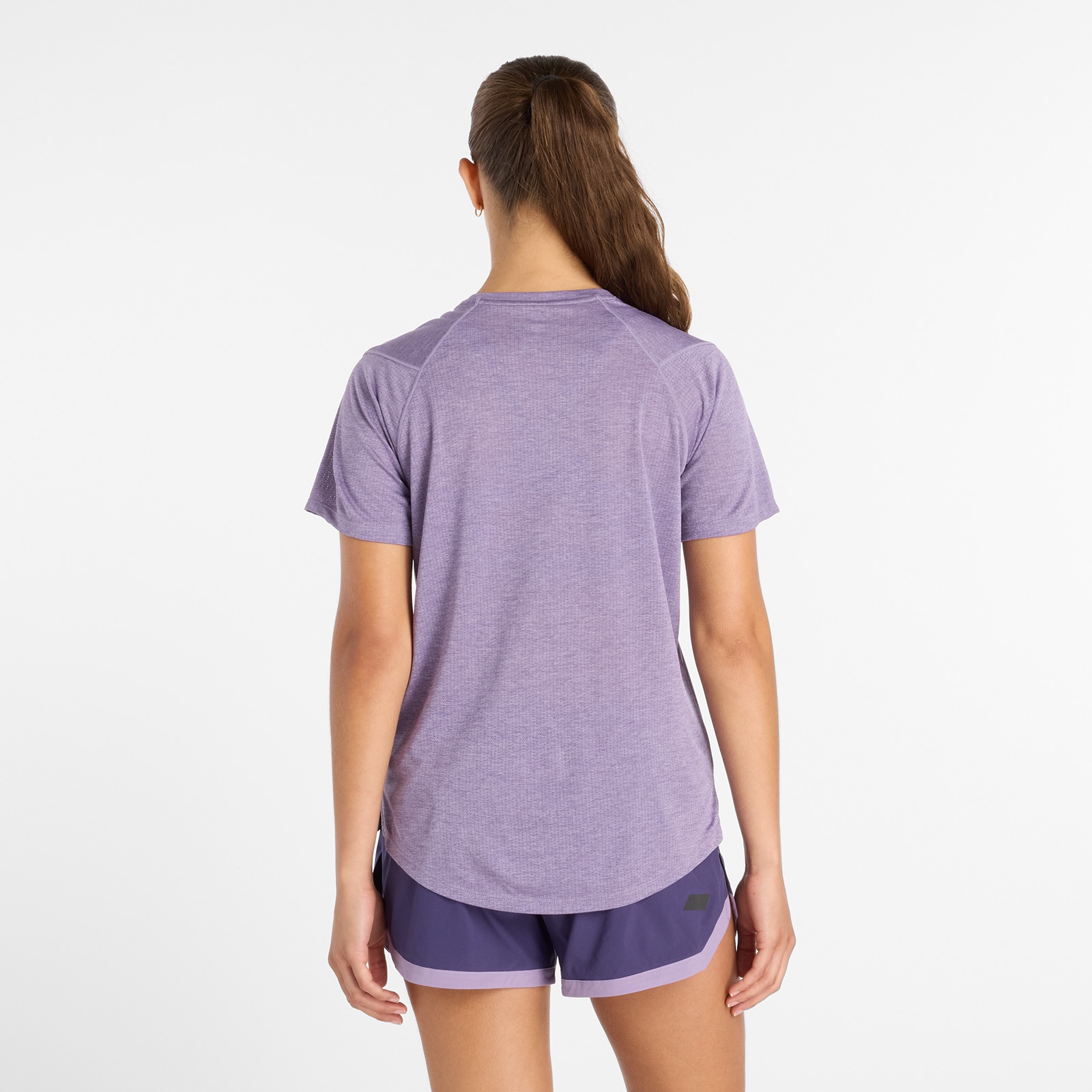 New Balance Women's Athletics Short Sleeve Candied Violet Heather 04