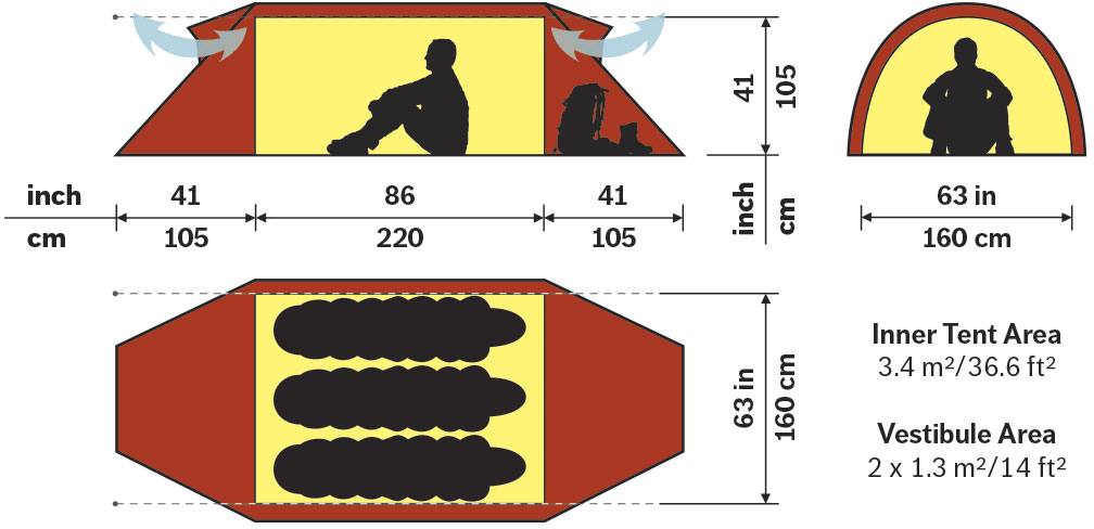 Hilleberg Keron 3 Punainen 02