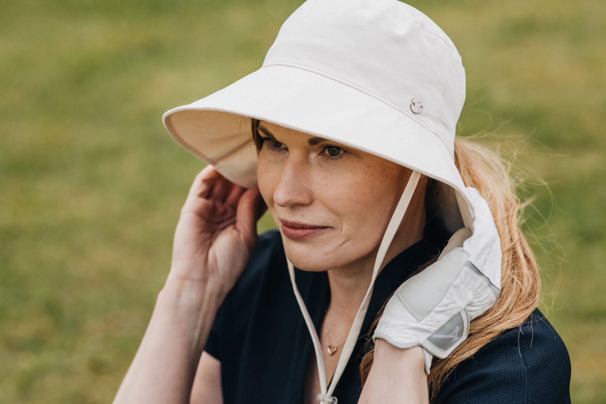 Salon Summer Hat Cotton Ponytail Off-White 06