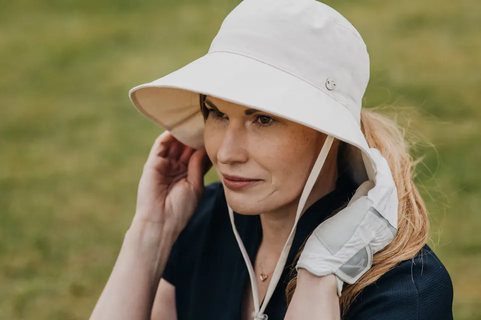 Salon Summer Hat Cotton Ponytail Off-White 06