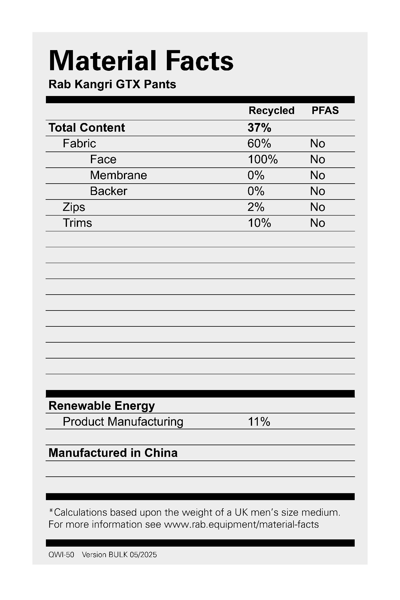 Rab Men's Kangri GTX Pant Black 05