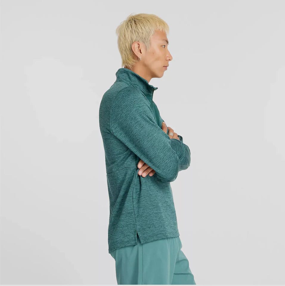 New Balance Men's Athletic Heat Grid Half Zip Spruce 06