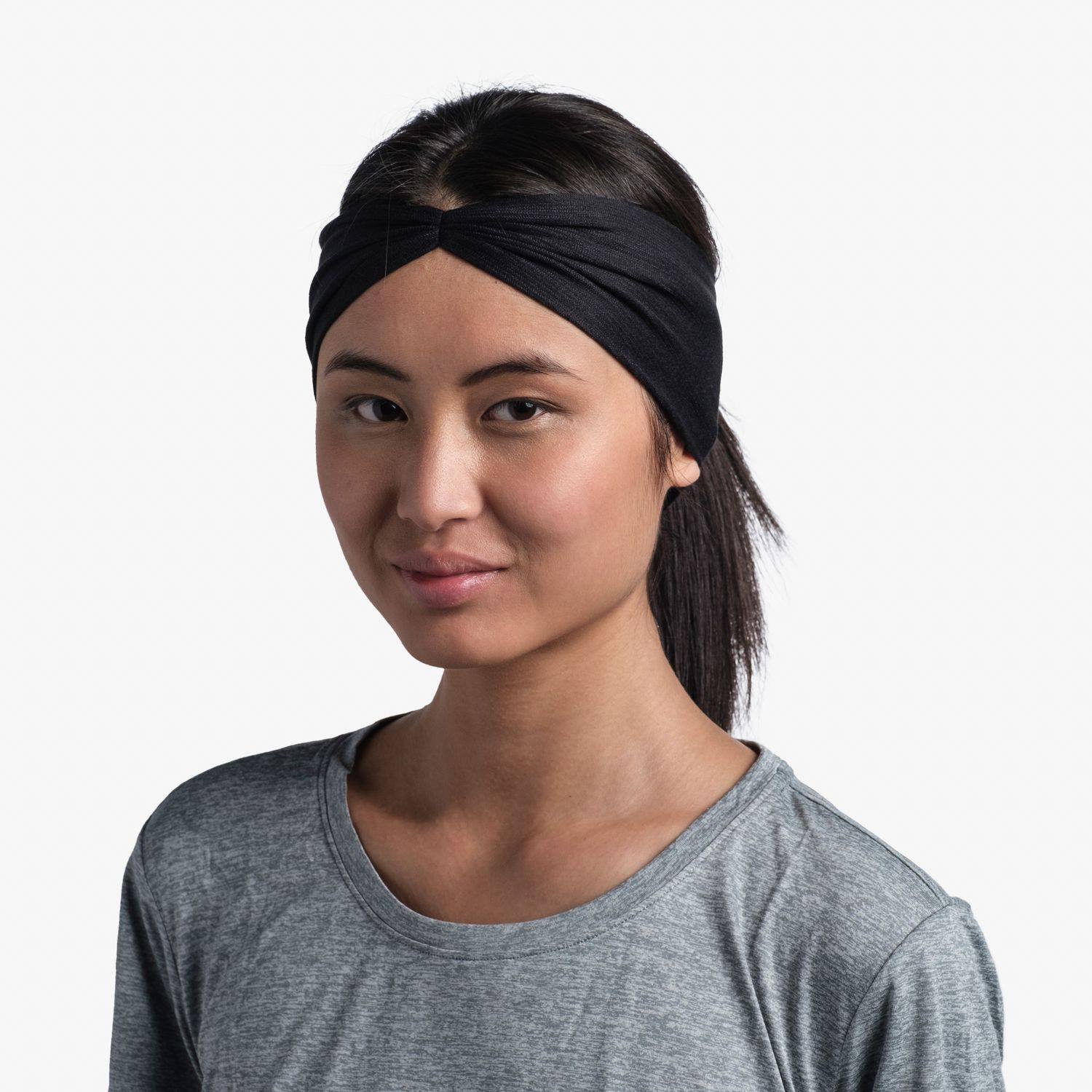 Buff Coolnet UV Ellipse Headband Black Solid  08