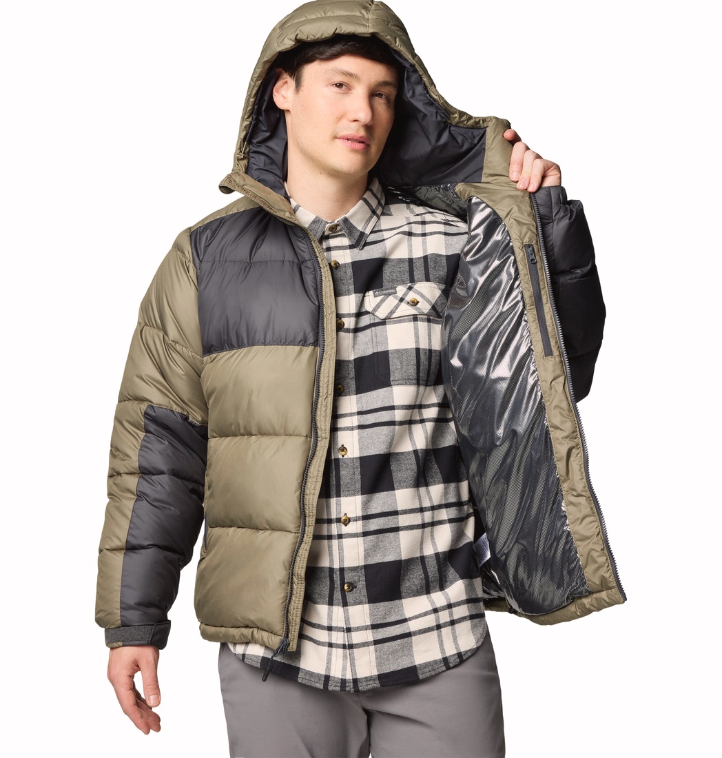 Columbia Men's Pike Lake II Hooded Jacket - Miesten talvitakki Stone Green, Floriculture 05