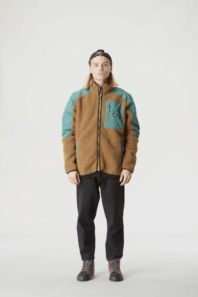 Picture Organic Clothing Quilchena Zip Fleece Ruskea/Vihreä 05