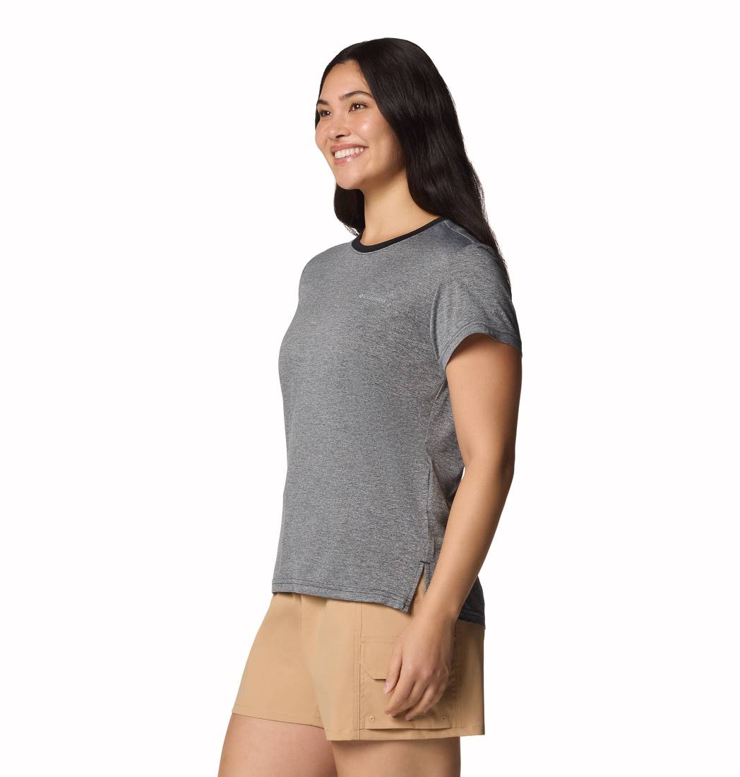 Columbia Women's BlueVista Hill Tee Black Heather 02