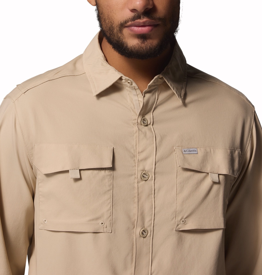 Columbia Men's Silver Ridge Utility II Long Sleeve Ancient Fossil, Bright Aqua, N 05