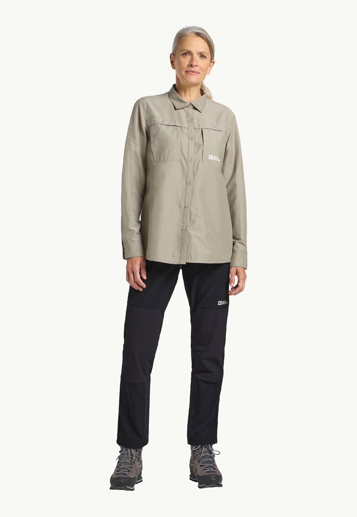 Jack Wolfskin Women's Barrier LS Shirt Stone 03