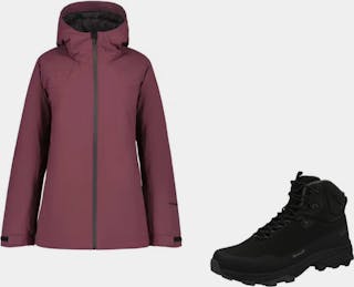 Rukka Women's Vilkko Jacket ja Halti Women's Kenai Mid 2 Dx Spike
