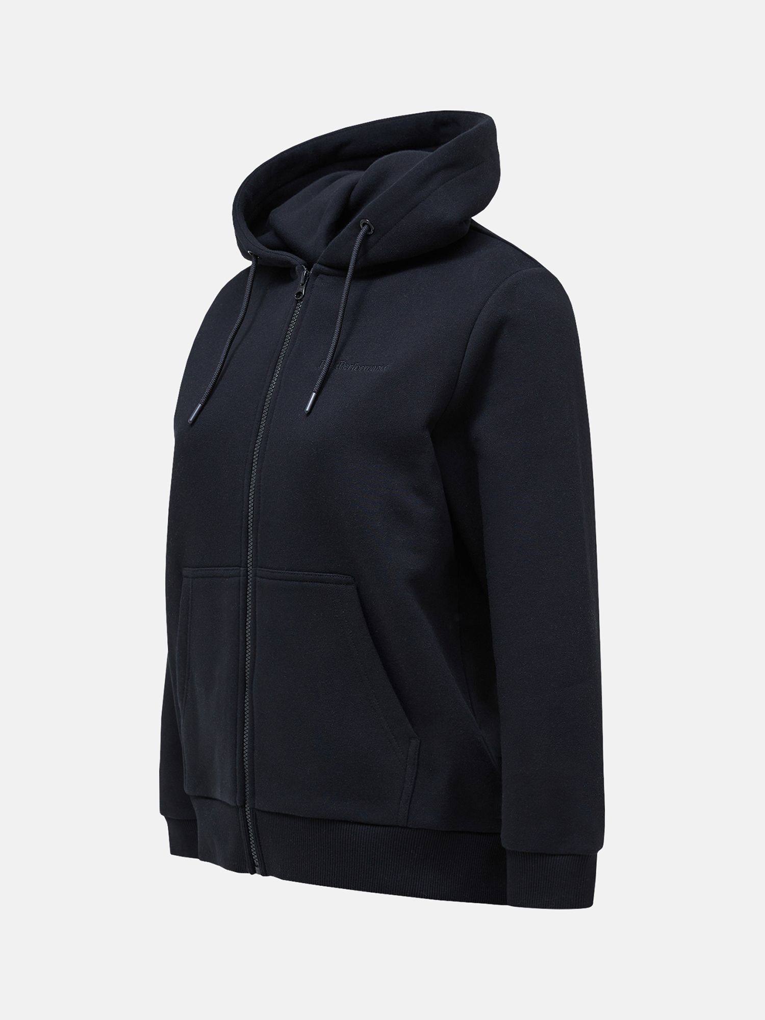 Peak Performance Women's Original Small Logo Zip Hood Black 02