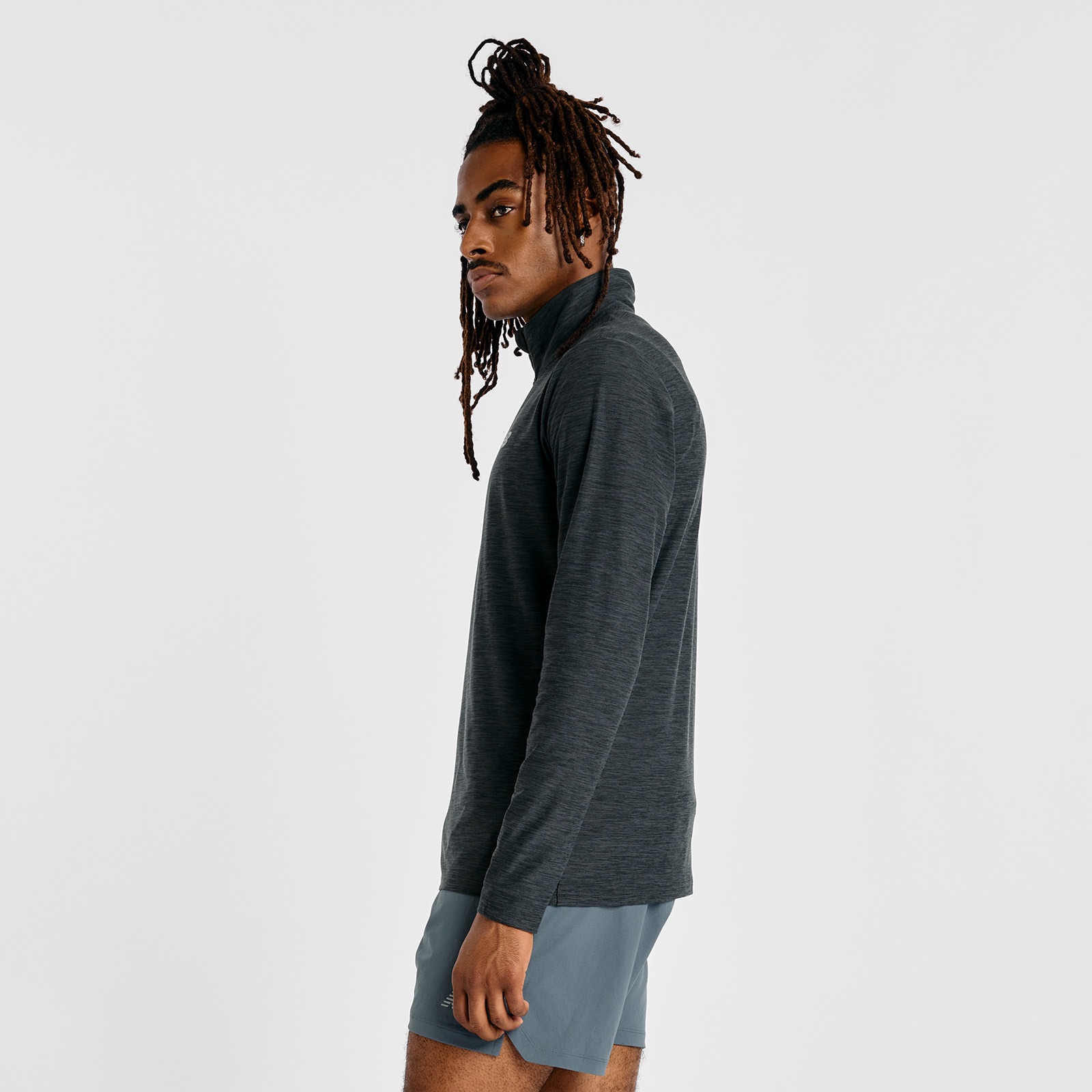 New Balance Men's Space Dye 1/4 Zip Musta 04