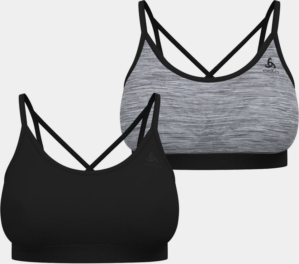 Odlo The Seamless soft-support reversible sports bra Black / Melange grey 01