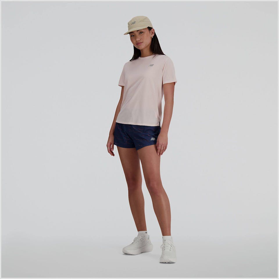 New Balance Women's Athletics Short Sleeve Pink 02