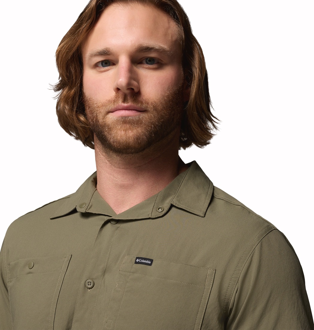 Columbia Men's Silver Ridge Utility II Short Sleeve Shirt Stone Green Heather 02