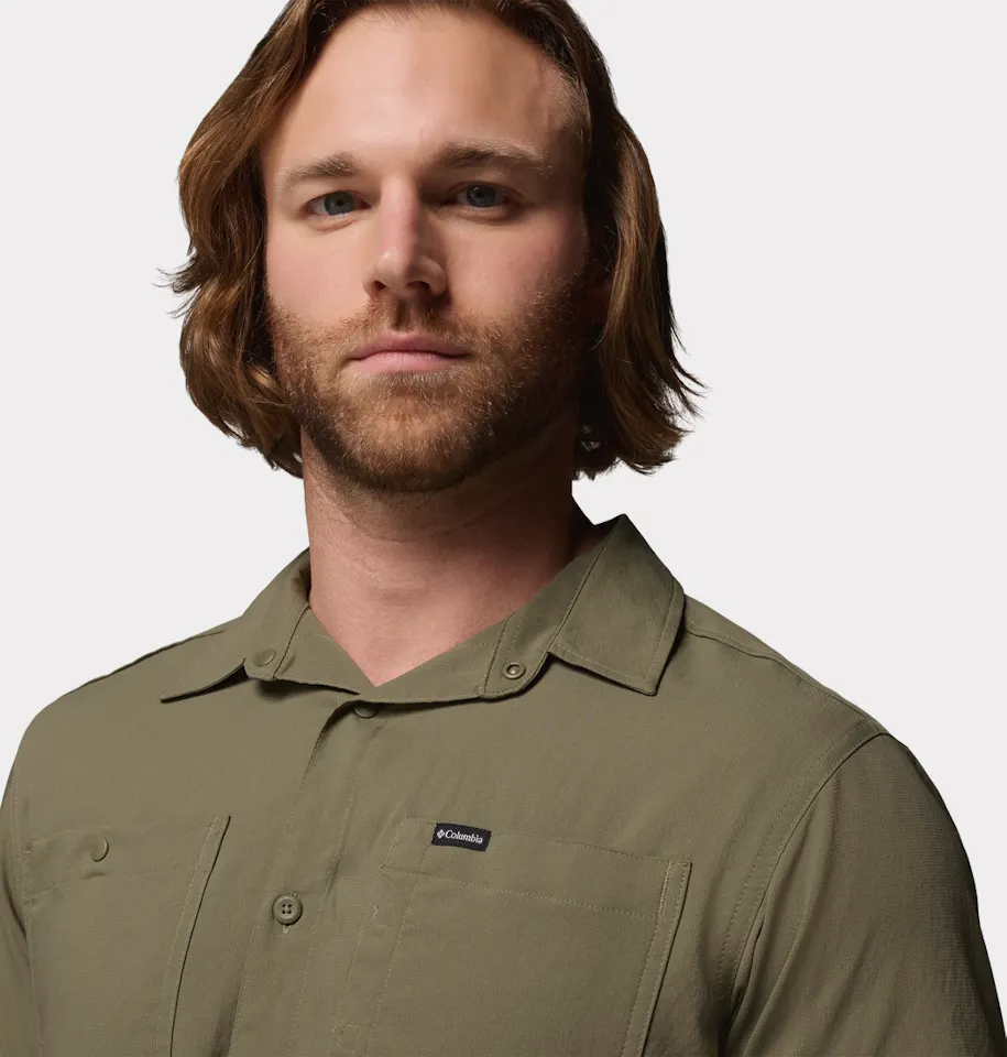 Columbia Men's Silver Ridge Utility II Short Sleeve Shirt Stone Green Heather 02