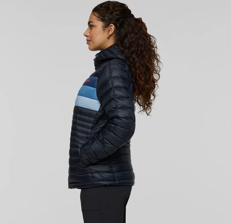 Cotopaxi Women's Fuego Down Hooded - Naisten kevytuntuvatakki Carbon Stripes 02