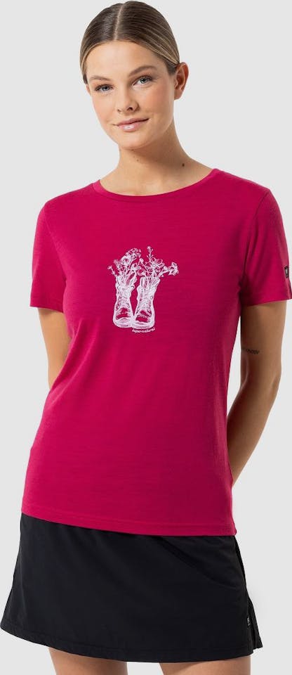 Supernatural Women's Flower Boots Tee Sangria 03