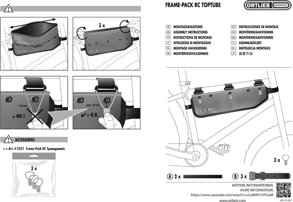 Ortlieb Frame-pack RC Toptube Dark Sand 09