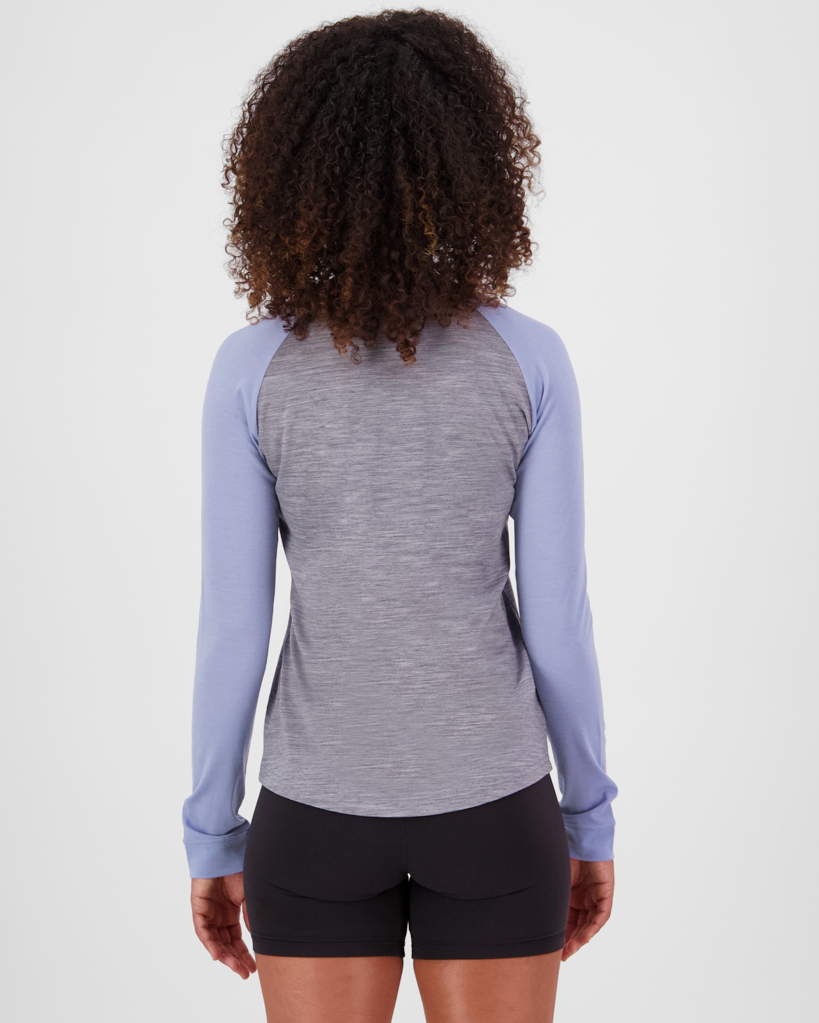 Mons Royale Women's Icon Raglan Grey heather / skyline 02