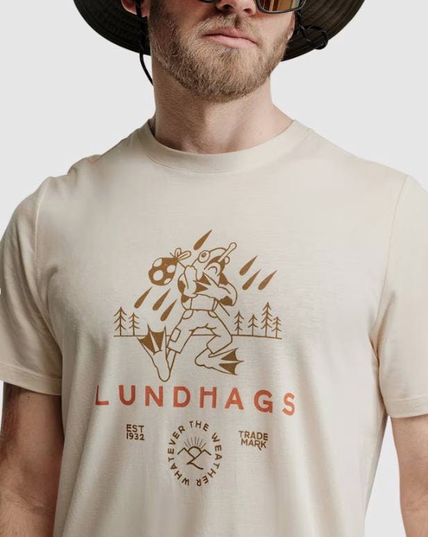 Lundhags Men's Järpen Print Tee Chalk 02
