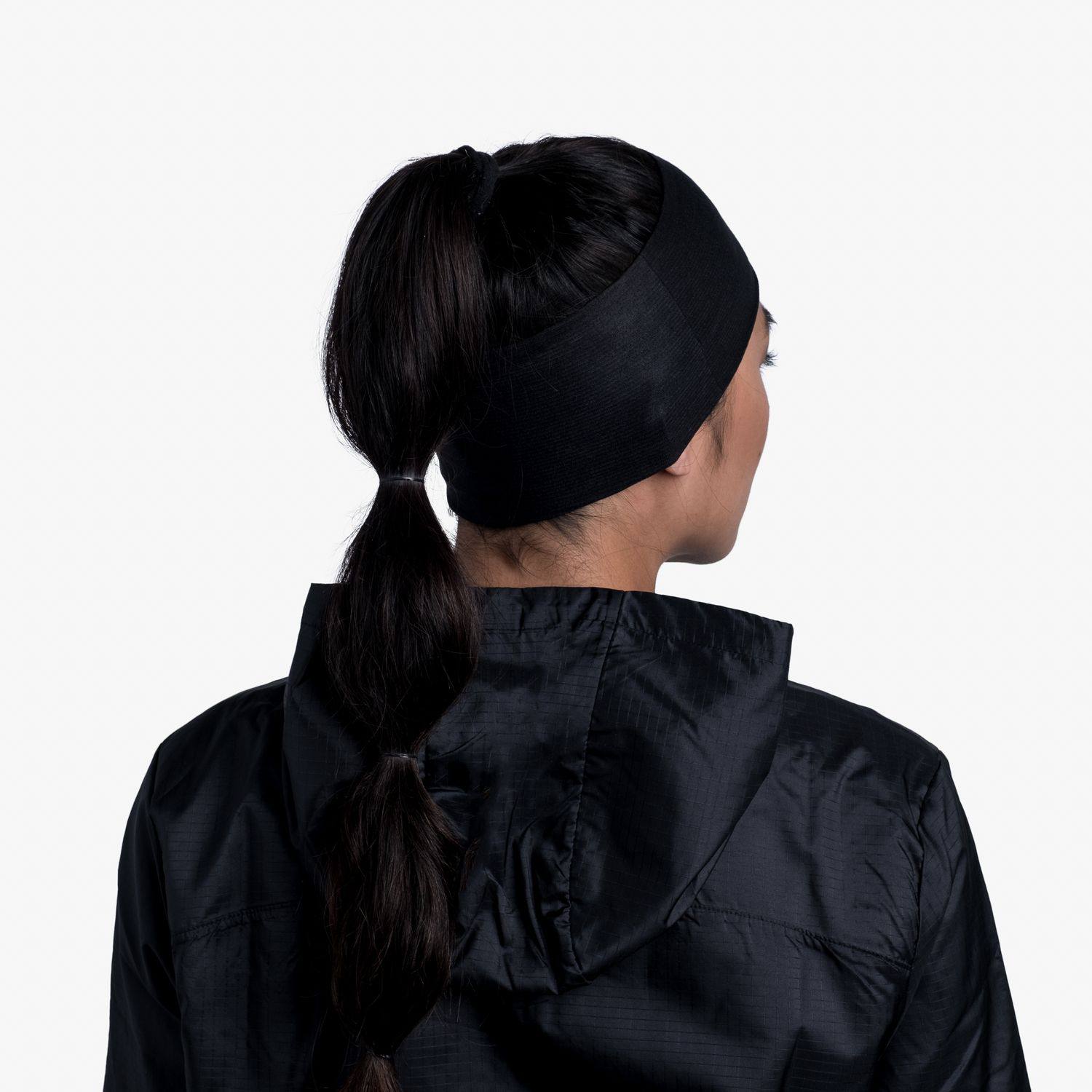 Buff Coolnet UV Wide Headband Black Solid  05