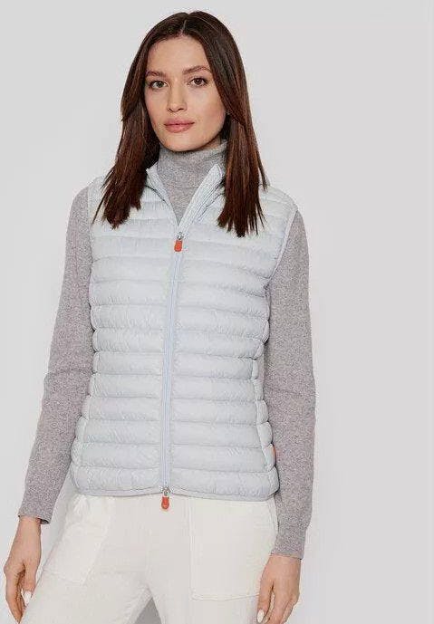 Save The Duck Dia Hooded W Vest White 01