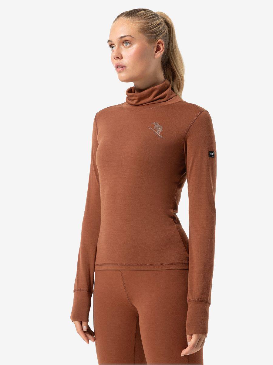 Supernatural Women's Flear Roll Neck Horn Brown 03