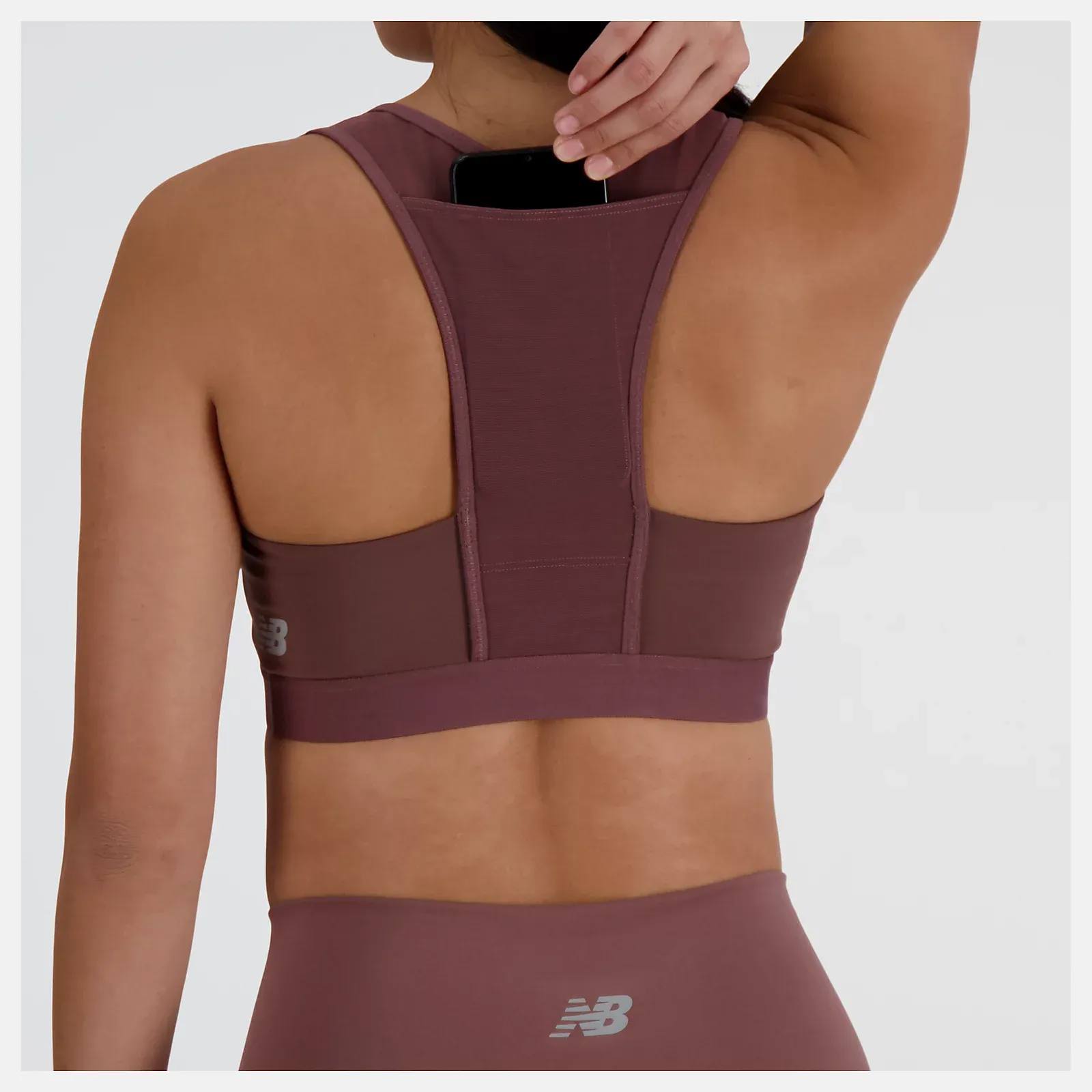 New Balance Women's Athletics Medium Support Sports Bra Licorice 05