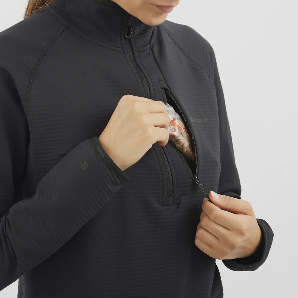 Salomon Women's Essential Lightwarm Half Zip Musta 05