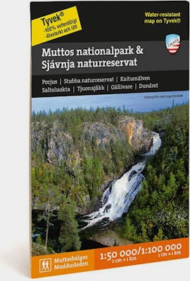 Muttos Nationalpark & Sjávnja Naturreservat Fjällkarta Tyvek