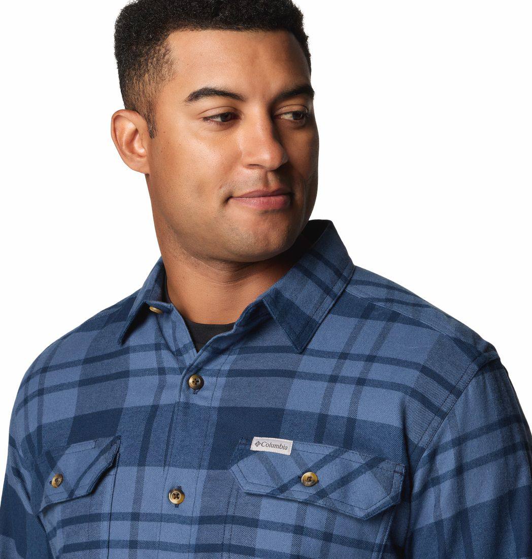 Columbia Men's Flare Gun Stretch Flannel Shirt Navy 03