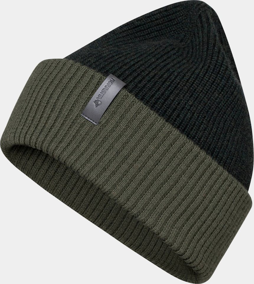 Norrøna Heavy Merino Contrast Beanie Olive 01