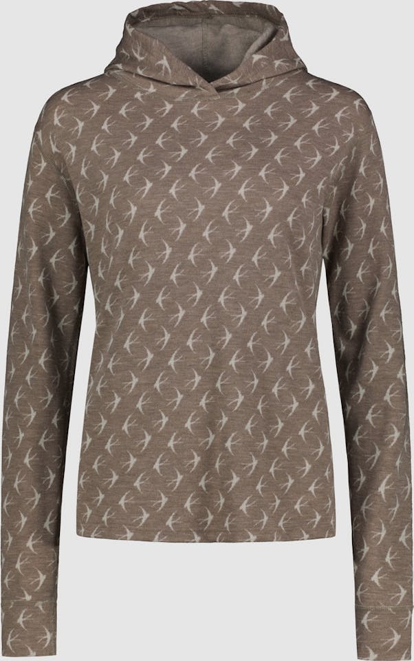 Svala Women's Merino Design Pääsky Hoodie Beige/Valkoinen 01