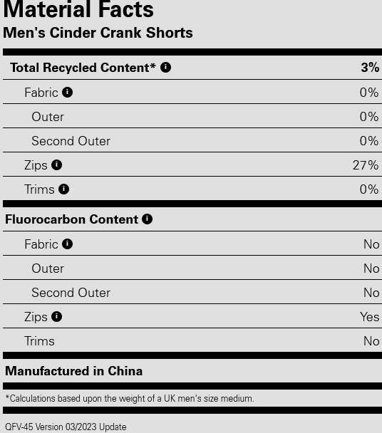 Rab Men's Cinder Crank Shorts Light Khaki 12
