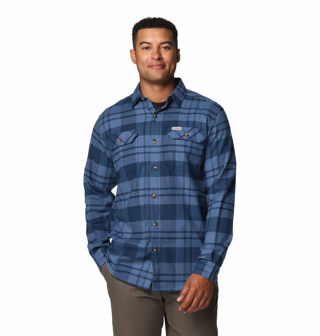 Columbia Men's Flare Gun Stretch Flannel Shirt Navy 06
