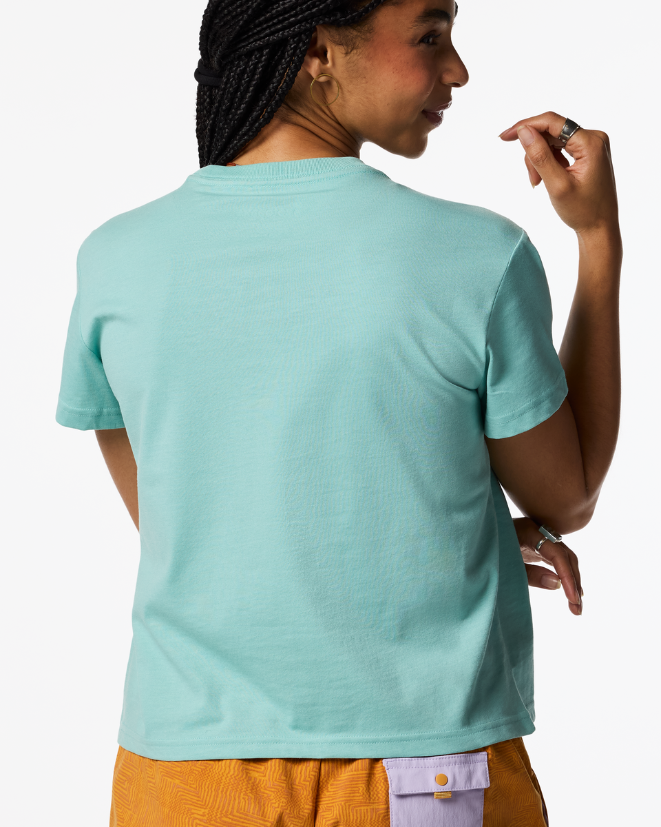 Cotopaxi Women's Sunset Embers Tee Pool Blue 03