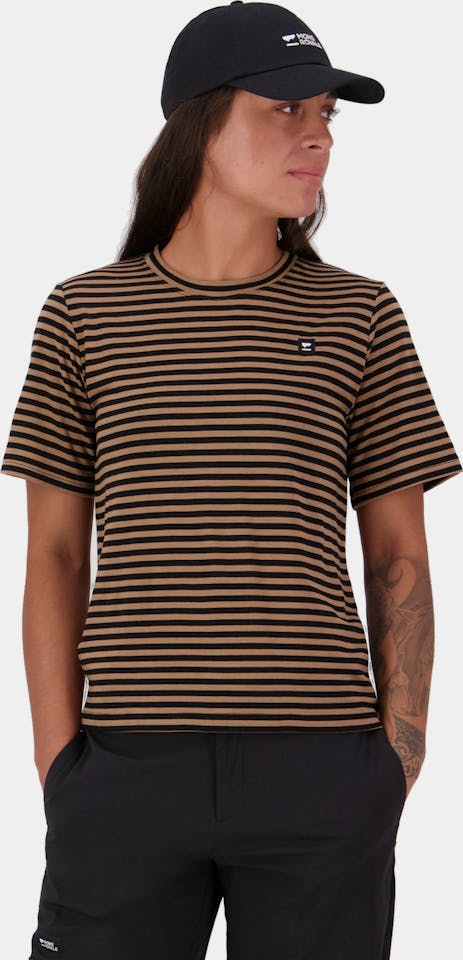 Mons Royale Women's Icon Merino T-Shirt Mr stripe toffee 01