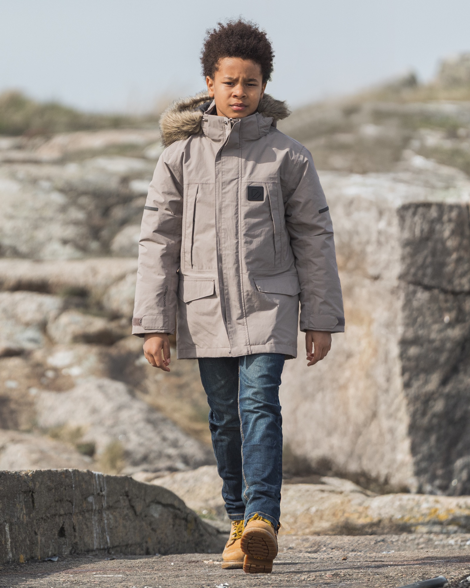 Didriksons Sylvin Kids Parka Ash 24