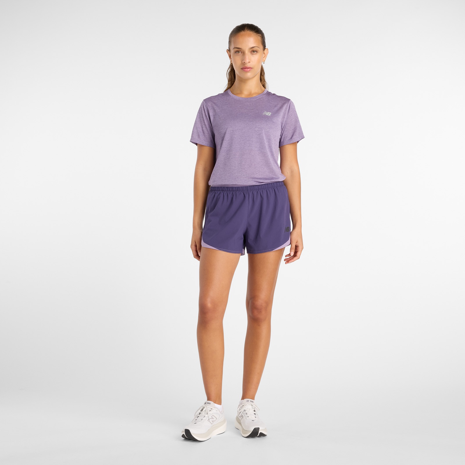 New Balance Women's Athletics Short Sleeve Candied Violet Heather 03