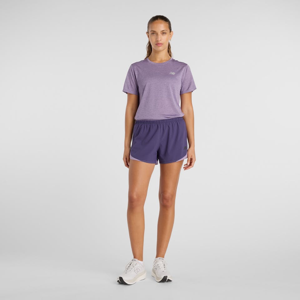 New Balance Women's Athletics Short Sleeve Candied Violet Heather 03