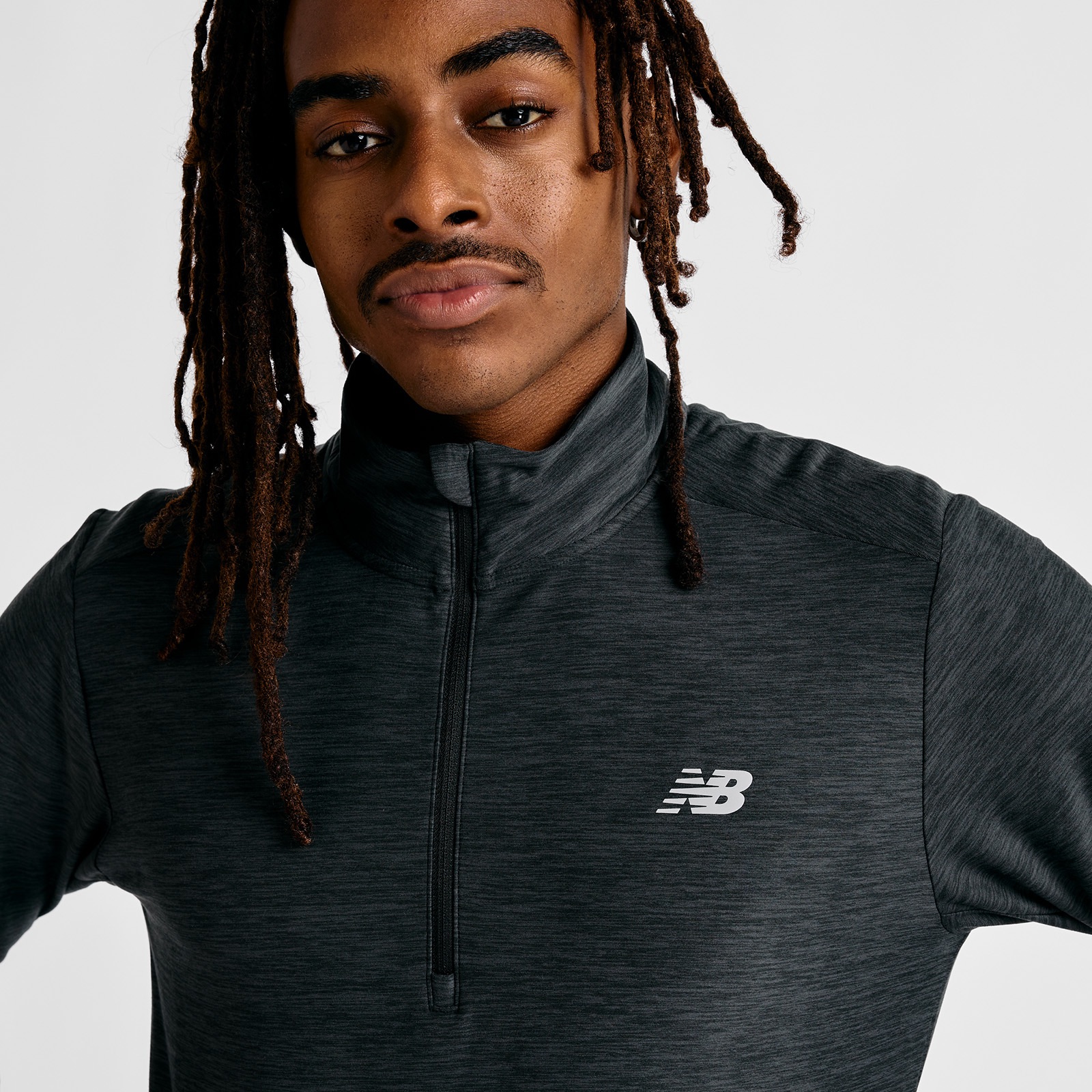 New Balance Men's Space Dye 1/4 Zip Musta 06